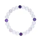 Armband, Bergkristall, Amethyst, Rosenquarz, 08mm Kugeln