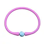 Armband Larimar Kugel (10mm), Silikon (rosa), 18cm