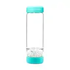 Vita Juwel inu! Flasche Ocean Blue mit Bergkristall mit Blume des Lebens