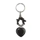 Schlüsselanhänger, Herz, Onyx (gef.), 09cm