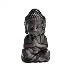 Gravur Buddha betend, Silberglanz-Obsidian, 6,0cm, poliert