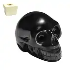 Kristallschädel Obsidian (schwarz), 05cm, in Geschenkschachtel
