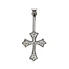 Donuthalter Kreuz Silber rhodiniert, für 30 und 40mm Donut