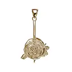 Donuthalter "Rose" Silber vergoldet, für 30mm- und 40mm-Donut