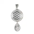 Anhänger Blume des Lebens mit Bergkristall, 5,6cm