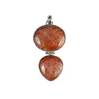 Anhänger Hornkoralle, Oval (20mm), Tropfen (18mm), 4,8cm, rhodiniert