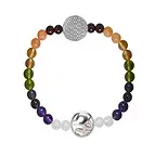 Armband Blume des Lebens, Om-Symbol, Chakraperlen