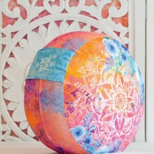 Meditationskissen rund rosa/mehrfarbig