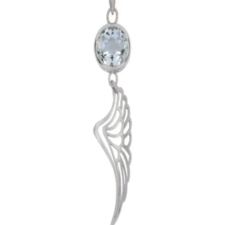 Anhänger Angelwing (Flügel), Topas, 6,0cm, rhodiniert