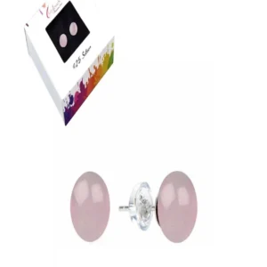 Ohrstecker Rosenquarz, Kugel, 6mm, rhodiniert