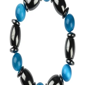 Armband, Hämatin/Katzenauge blau (Glas)0