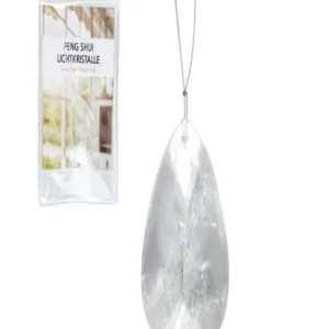 Lichtkristall-Tropfen (facettierter Bergkristall), 45mm