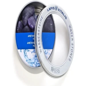 Wassersteine Amethyst in Metall-Geschenkdose