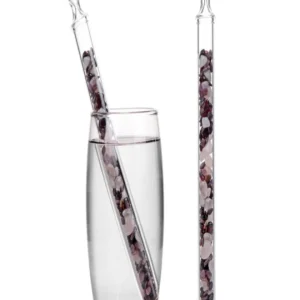 Kristall-Vitalstab "Lebensfreude" (Granat, Rubin, Rosenquarz), 20cm