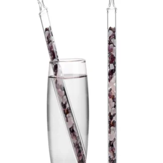 Kristall-Vitalstab "Lebensfreude" (Granat, Rubin, Rosenquarz), 20cm