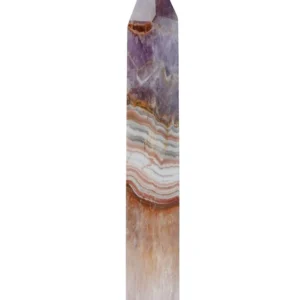 Spitze Amethyst mit Achatband, 9,0cm