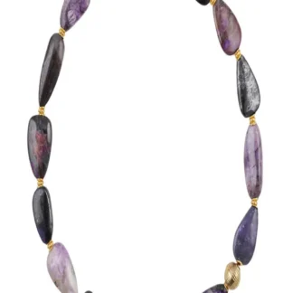 Atelierkette Sugilith, Freeform, vergoldet, Unikat 011