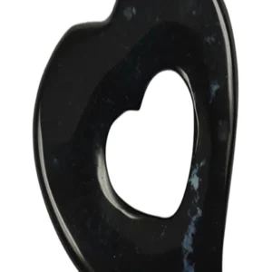 Schnurteil "Herz in Herz" Onyx (gef.), 5,0cm