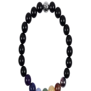 Mala Armband Schörl mit Chakraperlen