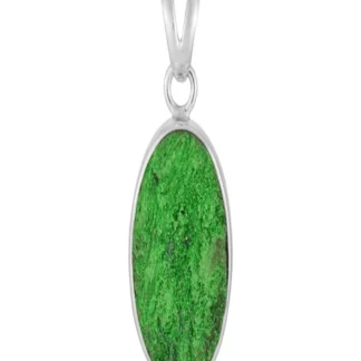 Uwarowit Anhänger Oval 22x15mm Rhodiniert 3,4cm Edelstein Schmuck