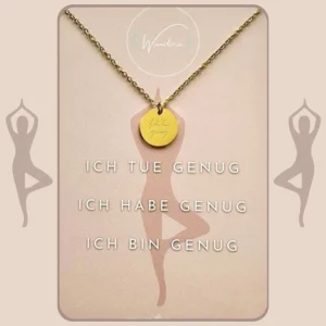 Ich bin genug Halskette: Positive Botschaft als Mantra 3 verschiedene Varianten