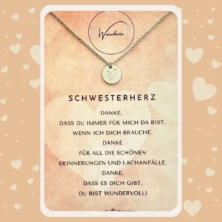 Schwesterherz Halskette Herz- 3 Varianten