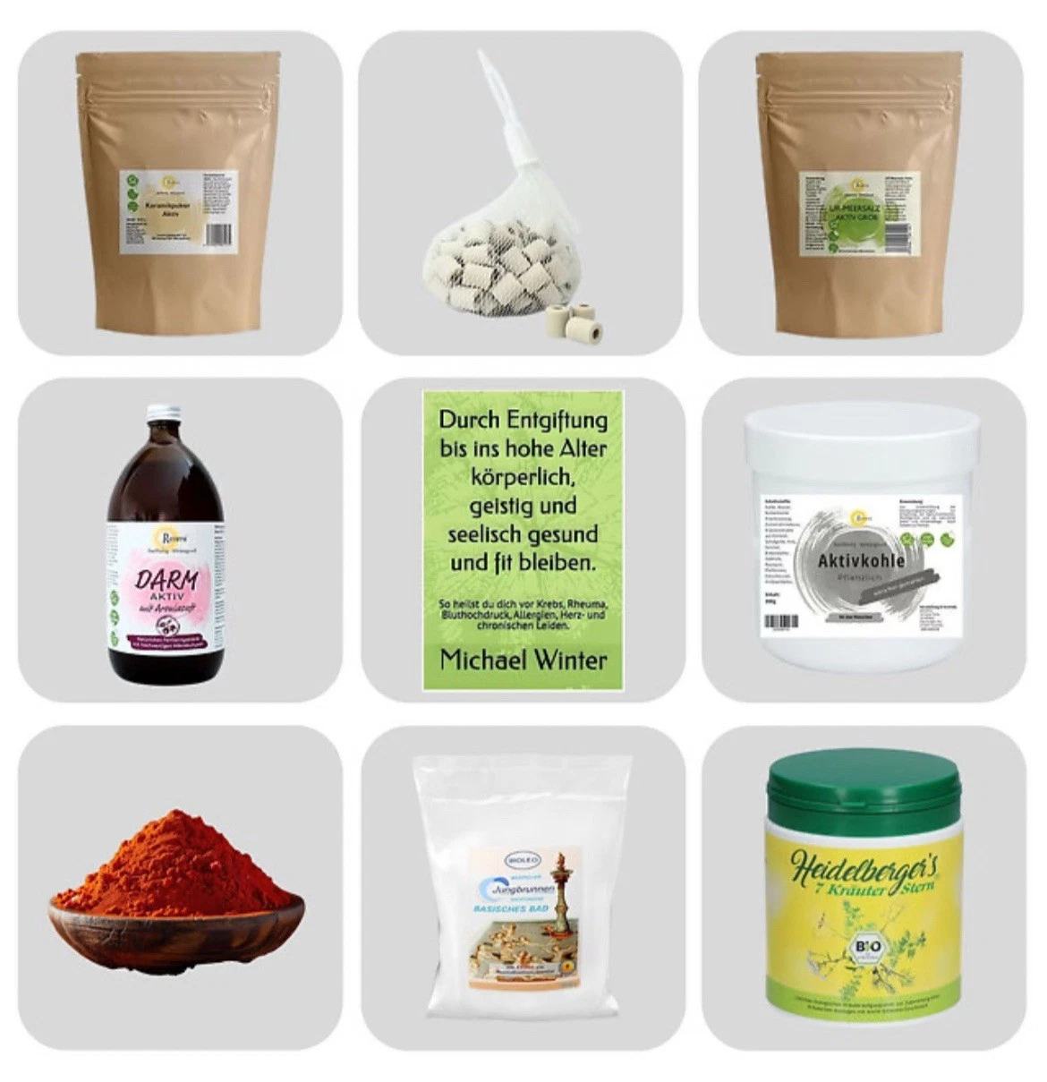 Entgiftungs-SET 9 teilig zum Buch über Entgiftung von Michael Winter