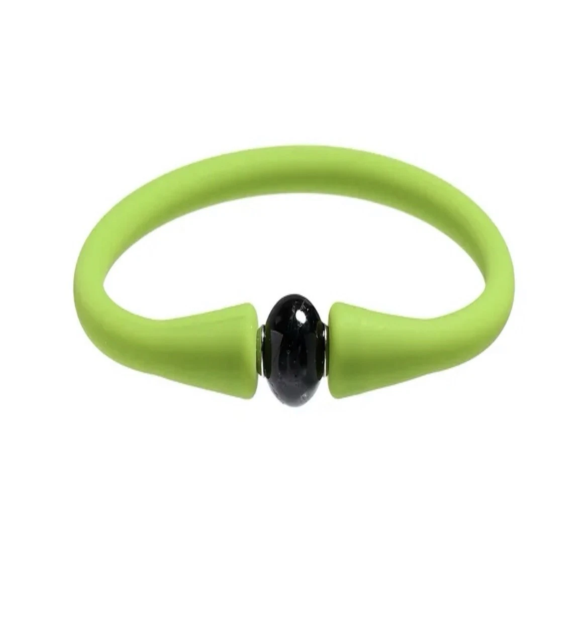 Kinder-Armband Schörl Kugel (8mm), Silikon (grün), 15cm (kurz)