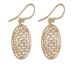 Ohrhänger Blume des Lebens, Silber rosevergoldet