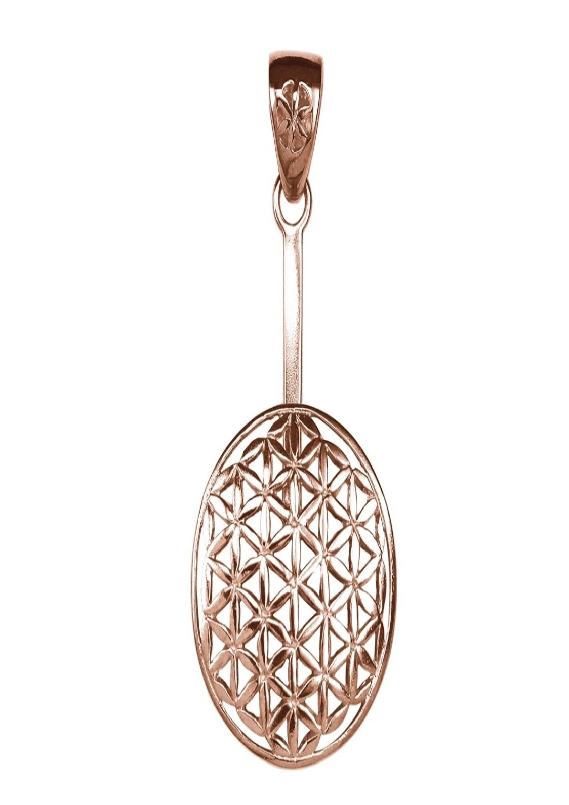 Donuthalter Blume des Lebens Silber rosevergoldet, für 30mm Donut