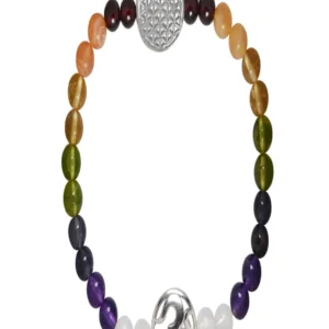 Armband Blume des Lebens, Om-Symbol, Chakraperlen