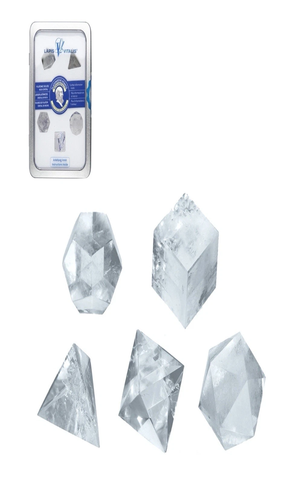 Platonische Körper Bergkristall, 3cm (groß)