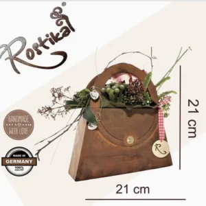 Edelrost Pflanztasche - Handgefertigtes Metall Pflanzgefäß