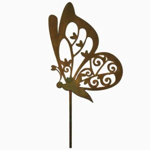 Edelrost Gartendeko Blumenstecker Schmetterling