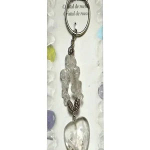 Schlüsselanhänger, Herz, Bergkristall, ca. 09cm