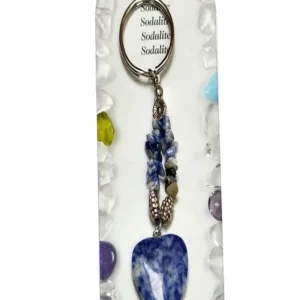 Schlüsselanhänger, Herz, Sodalith, ca. 09cm