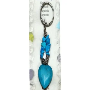 Schlüsselanhänger, Herz, Turquenit (Magnesit gef.), ca. 09cm