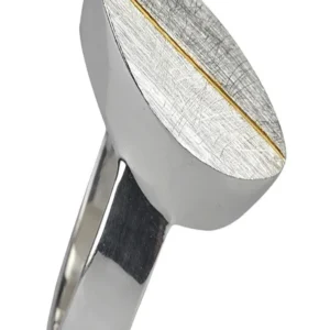 Ring "Navette mit Goldstreifen", Gr. 57, Gr. 55, Gr. 59