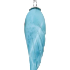Anhänger Larimar, Engelsflügel (28 x 15mm), 4,0cm, rhodiniert