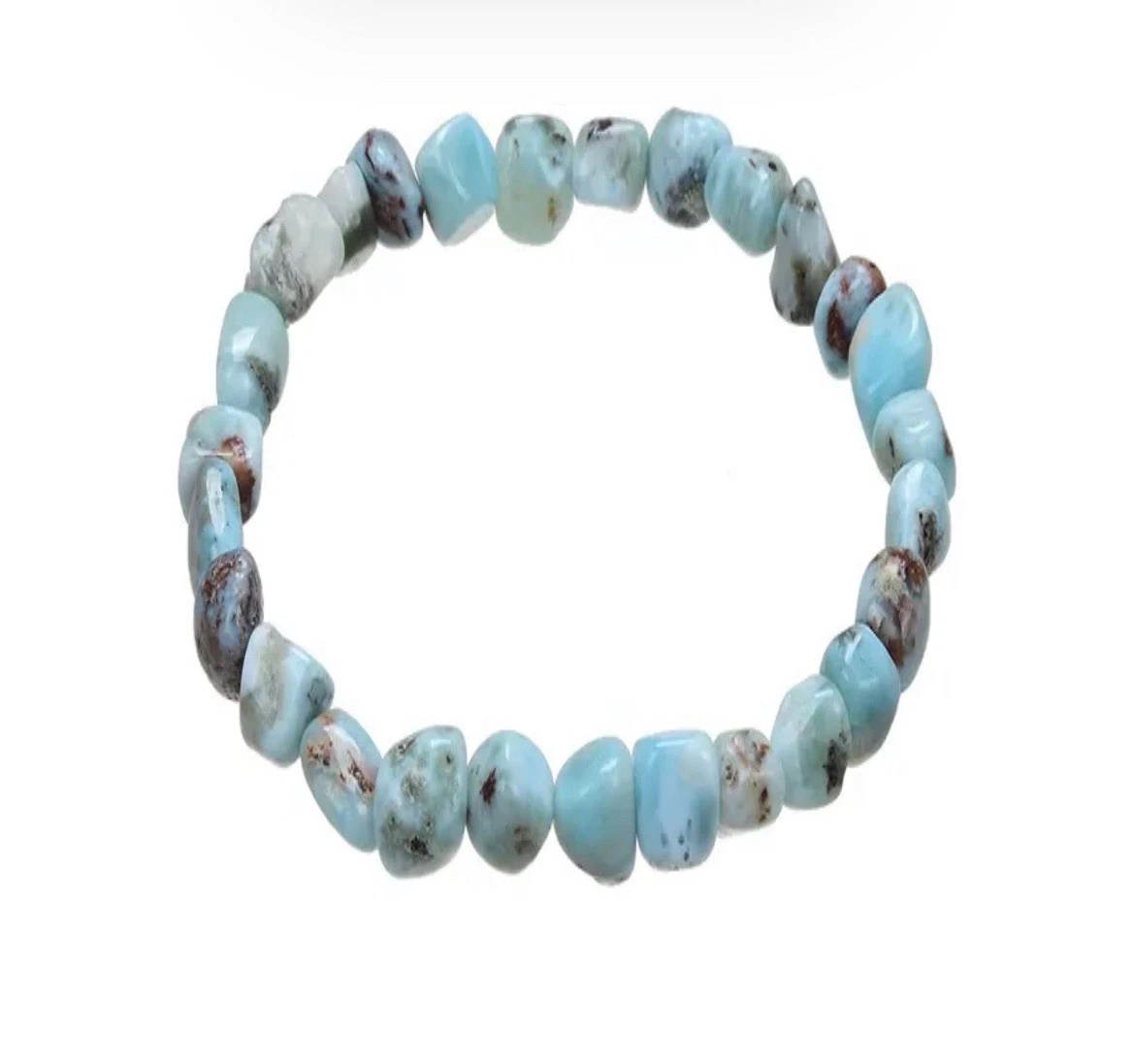 Armband, Larimar (mit Matrix), 08-10mm Nuggets