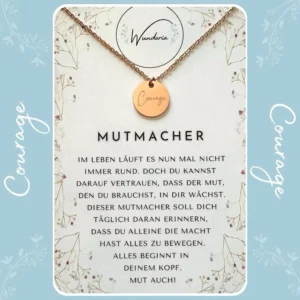 Mutmacher Halskette Gravur Edelstahl Glücksbringer Courage - 3 Varianten