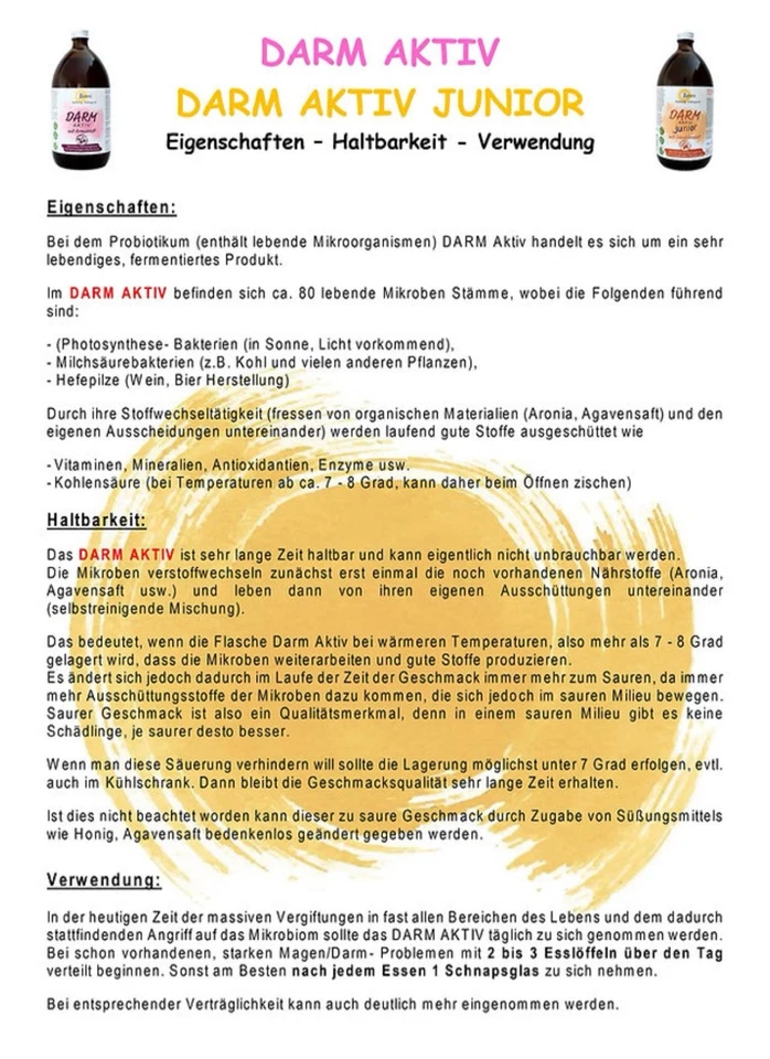 Fermentationsgetränk Darm-Aktiv Junior – Bild 2