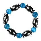 Armband, Hämatin/Katzenauge blau (Glas)0 (Kopie)